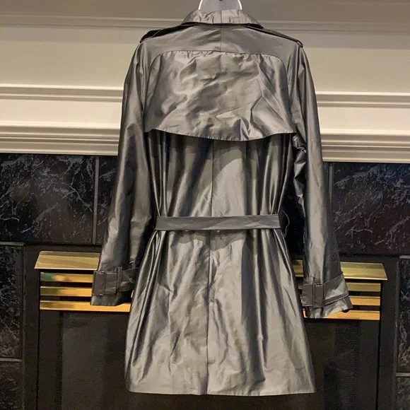 Kenneth Cole New York Metallic Trench Coat - Picture 8 of 12